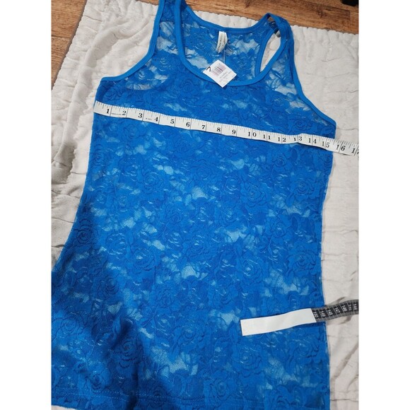 New Color Story Floral Lace Stretchy Tank Top Size Large L Razorback Cover - Picture 5 of 7